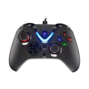 cosmic byte ares wired controller for pc, magnetic triggers, accurate joysticks, dual vibration, backit led buttons (black)